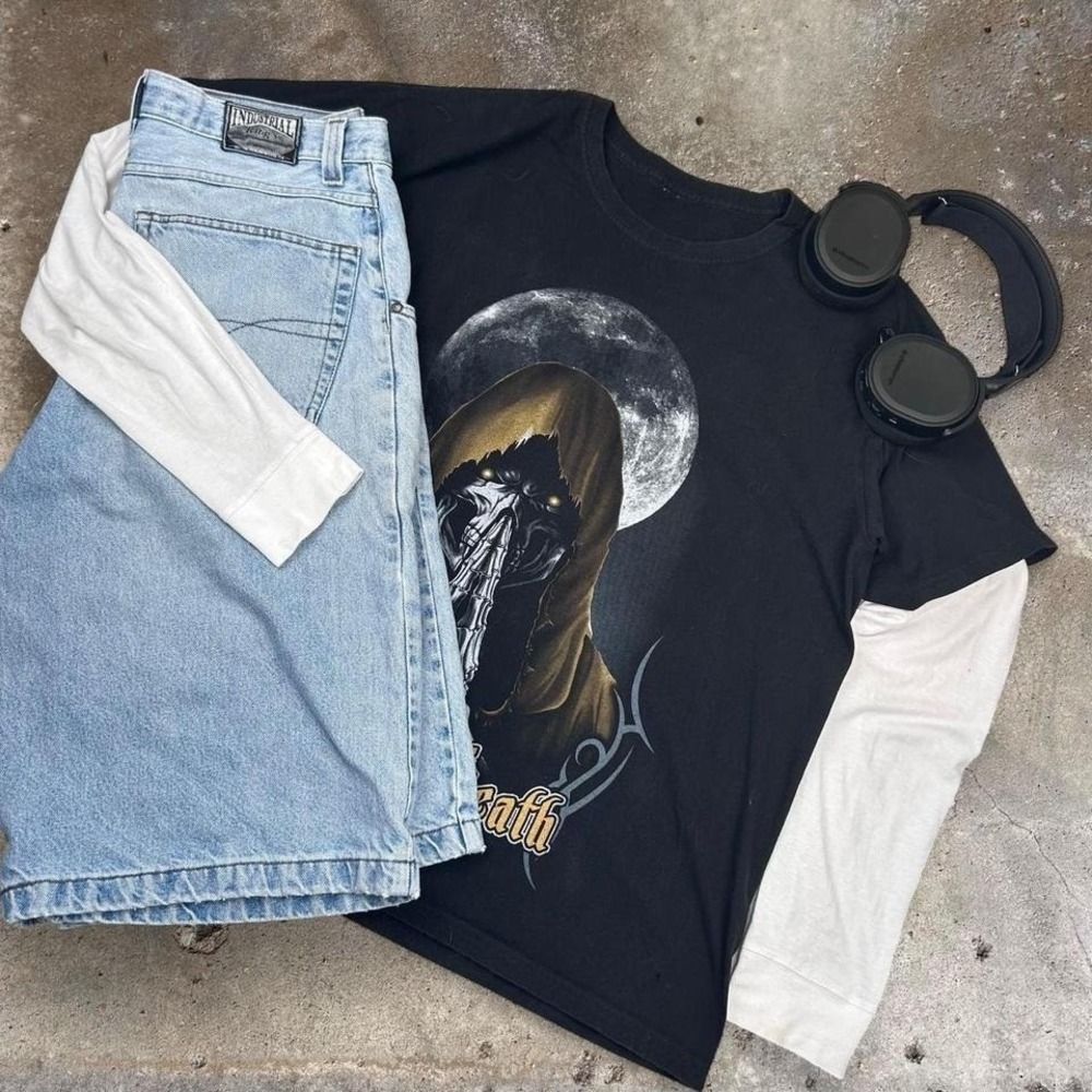 Skull Y2K Holly Death Grunge Tee Skeleton Skate Vintage Streetwear L-XL
